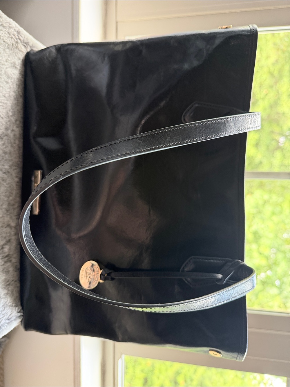 Black Brahmin Smooth Leather Tote Bag - Classic Everyday Carry. NWOT.